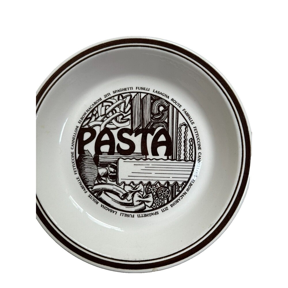 Vintage Pasta Bowl Nostalgic Recipe Bowl Whimsical Retro Kitchen Decor Stoneware